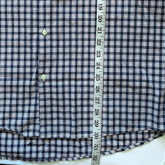 MICHAEL KORS Mens 2XL Shirt Plaid Check Blue Long Sleeve Button Up SLIM FIT XXL - Picture 7 of 8